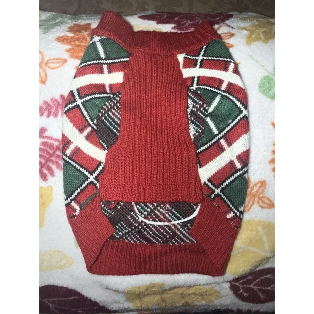 Snowman Argyle Dog Sweater Christmas Winter‎ Xs